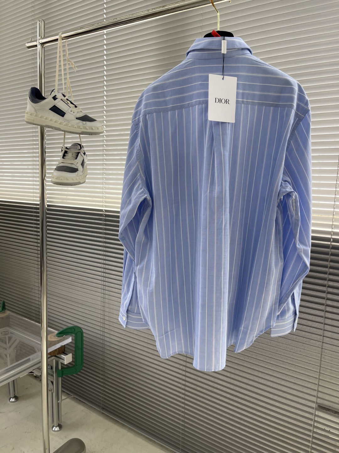 Dior Men's Blue and White Striped Cotton Shirt with Embroidered Logo 8 cmp i1744634539136 4622 0 7