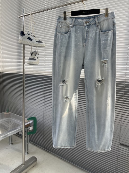 Chrome Hearts 2025 Early Spring Straight-Leg Distressed Denim Jeans 1 Chrome Hearts 2025 Early Spring Straight-Leg Distressed Denim Jeans