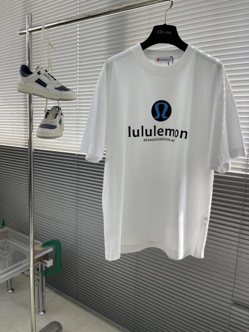 Lululemon High-End 3D Logo Short Sleeve Cotton T-Shirt - Unisex Style 1 Lululemon High-End 3D Logo Short Sleeve Cotton T-Shirt - Unisex Style