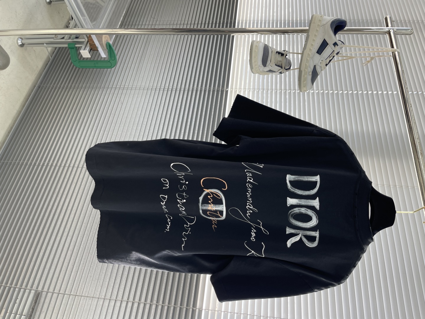 Dior Men's Black Cotton Jersey T-Shirt With Hand-Painted Logo 8 cmp i1744721741375 1376 0 7