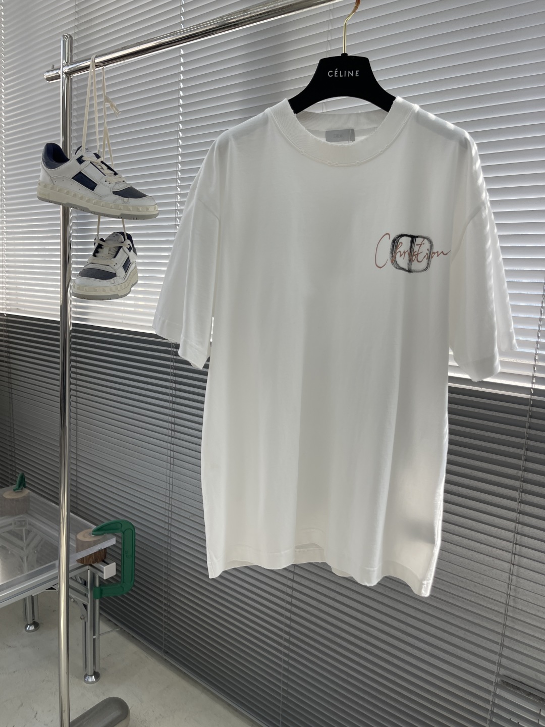 Dior White Cotton Jersey T-Shirt with Hand-Painted Signature Logo 1 cmp i1744721763696 3894 0 5