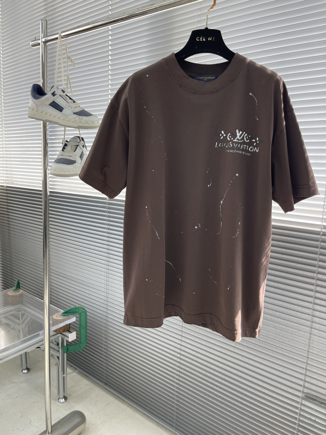 Louis Vuitton Hand-Painted Graffiti Splatter Print Cotton T-Shirt