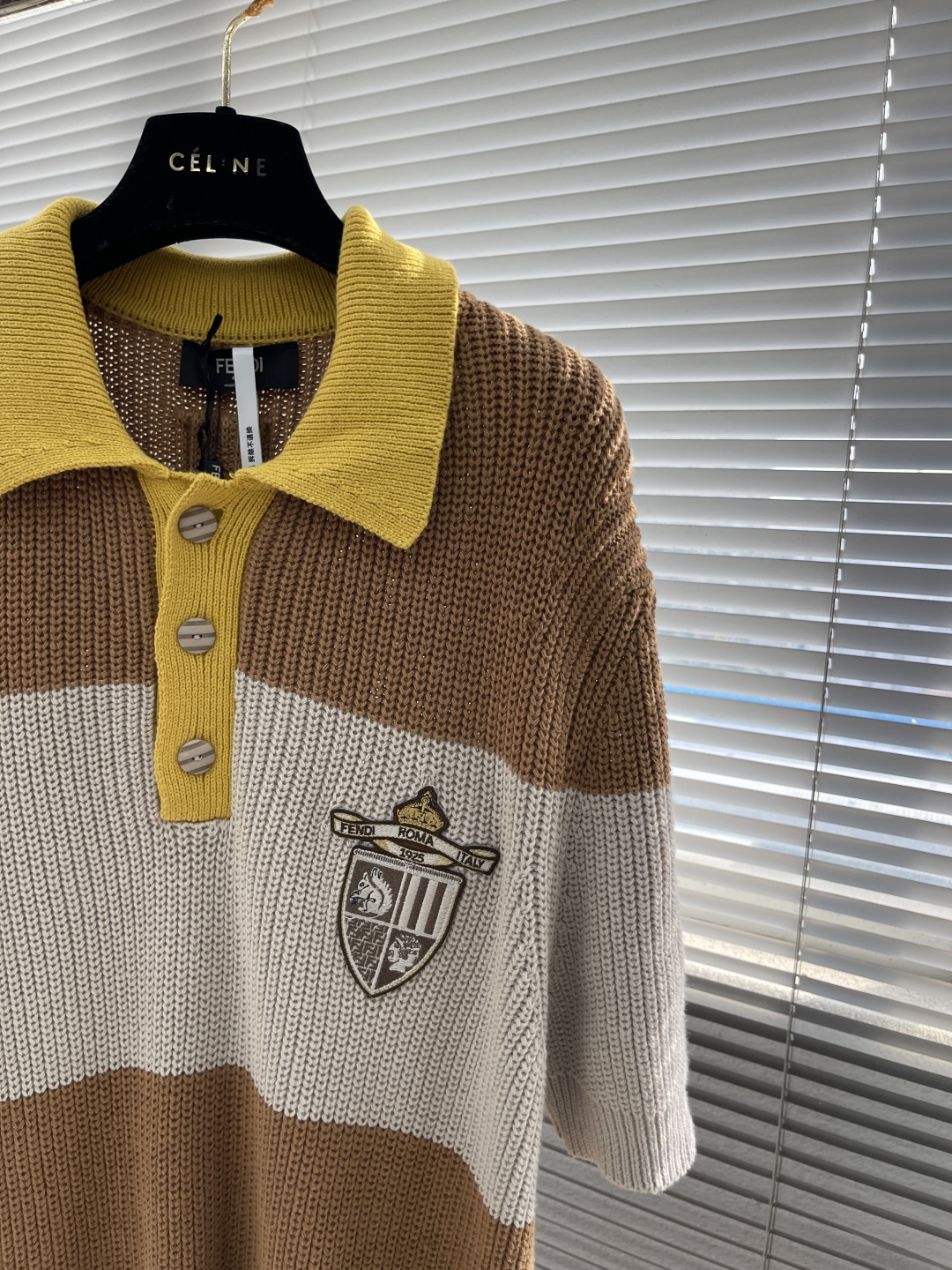 Fendi Striped Knit Polo Shirt - Short Sleeve, Luxury Cotton, Slim Fit 2 cmp i1744722440574 7183 0 6