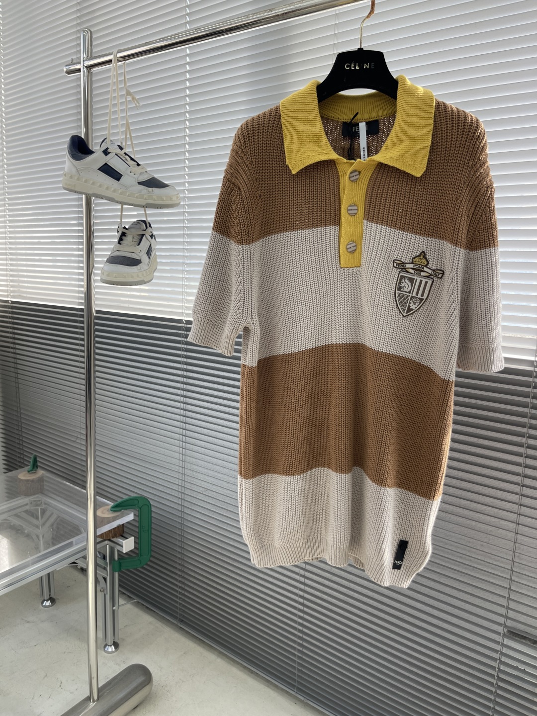 Fendi Striped Knit Polo Shirt - Short Sleeve, Luxury Cotton, Slim Fit 1 cmp i1744722440601 8939 0 5