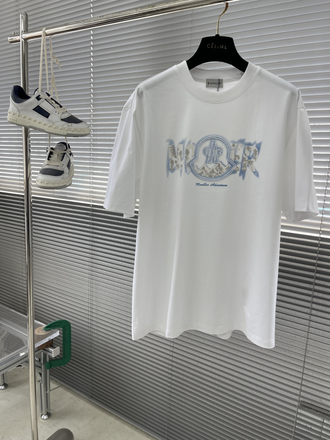 Moncler Men's White Cotton T-Shirt with Logo Print - Casual Short Sleeve Tee