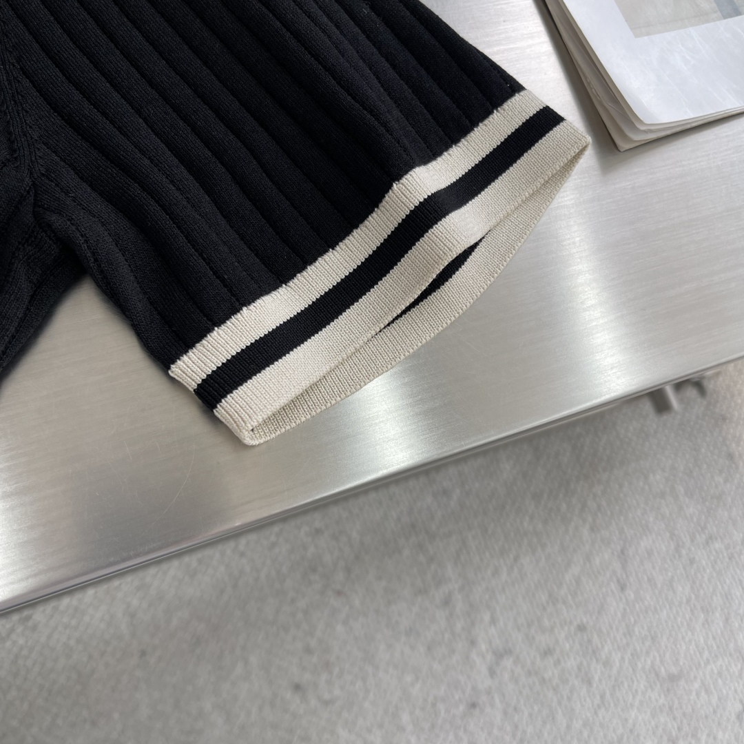 Celine Men's Black Ribbed Knit T-Shirt with Contrast Trim - M to 3XL 5 cmp i1744802714240 582 0 2