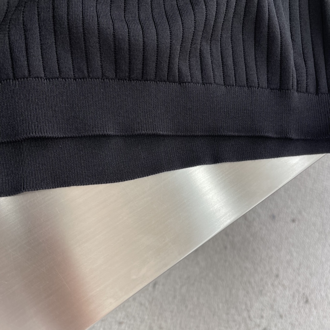 Celine Men's Black Ribbed Knit T-Shirt with Contrast Trim - M to 3XL 6 cmp i1744802714240 6072 0 3