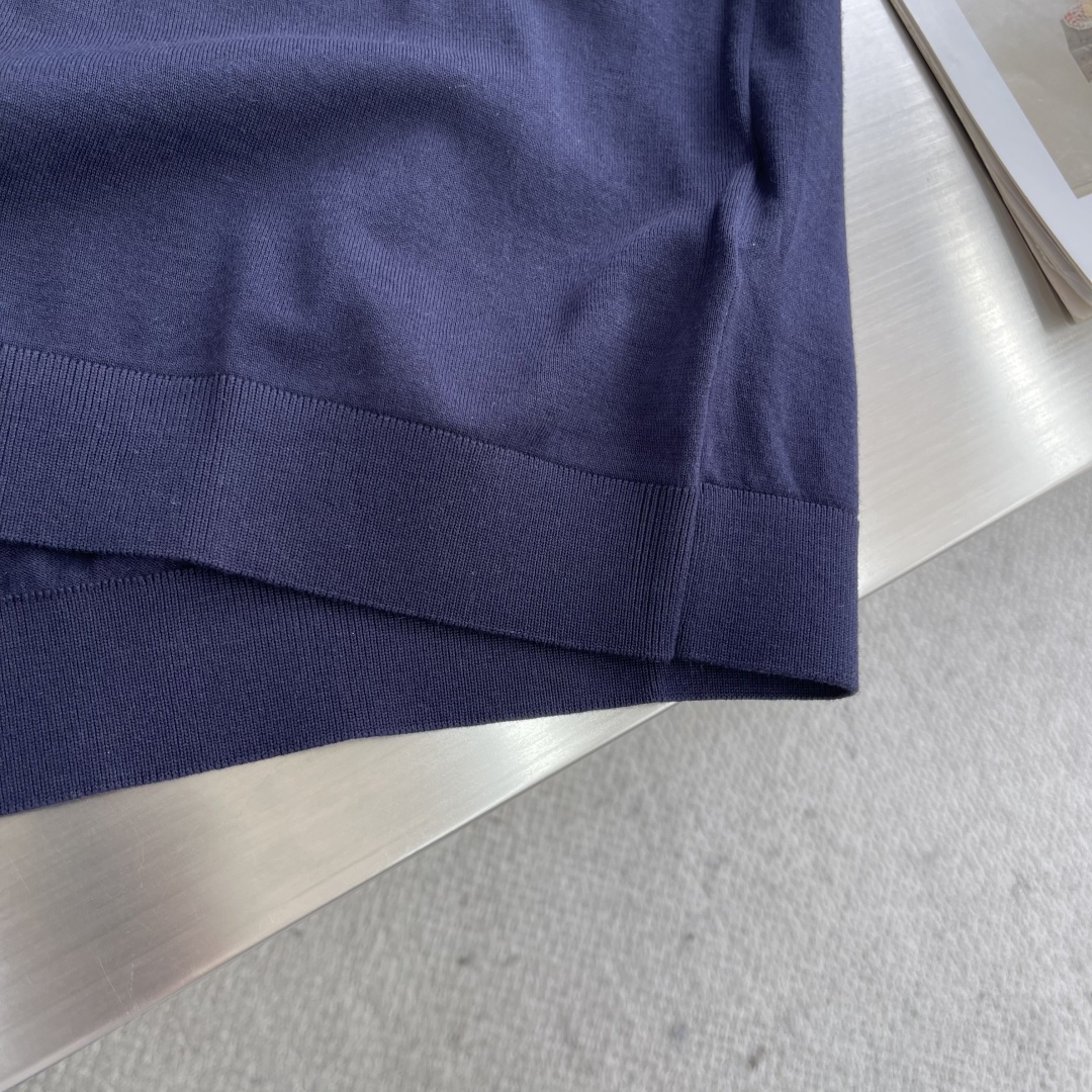 Brioni Men's Navy Cotton-Linen Blend Crew Neck Short Sleeve T-Shirt - M to 3XL 7 cmp i1744804525694 1334 0 3