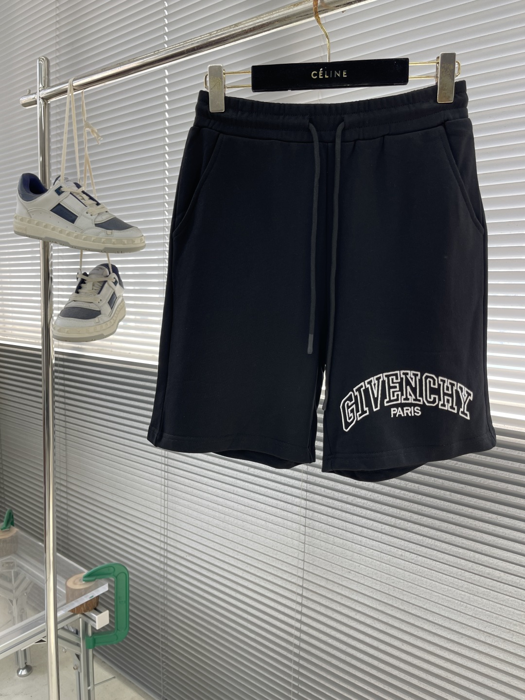 Givenchy Paris Embroidered Logo Cotton Blend Shorts Casual Summer Style