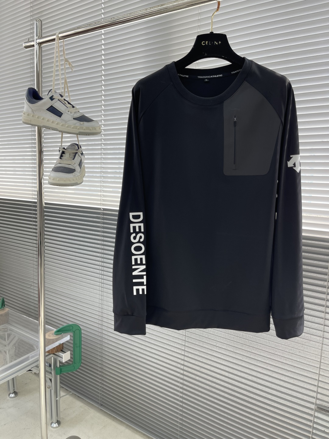 Descente 2025SS Men's Long Sleeve T-Shirt, Heavy Washed Cotton Blend, Size L-5XL