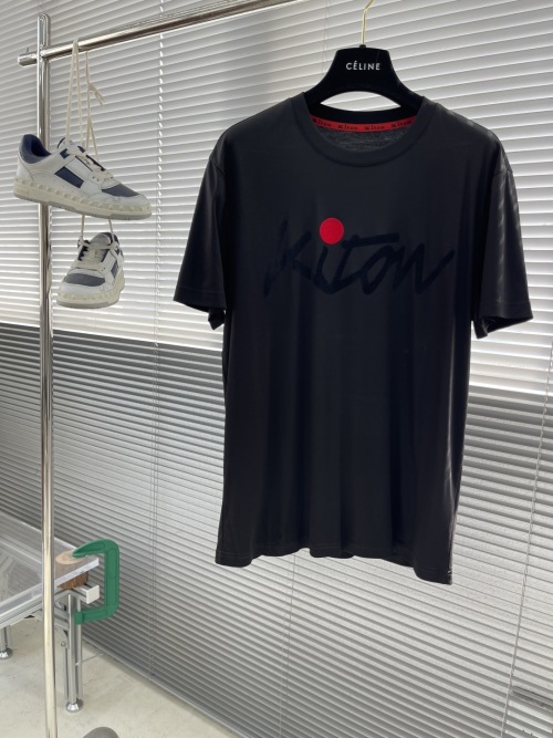 Kiton Men's Black Logo T-Shirt - Short Sleeve, Premium Cotton, Casual Style 1 Kiton Men's Black Logo T-Shirt - Short Sleeve, Premium Cotton, Casual Style
