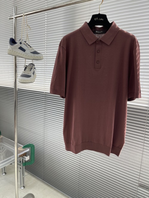 Loro Piana Men's Business Casual Lapel Short Sleeve T-Shirt - Elegant & Comfy 1 Loro Piana Men's Business Casual Lapel Short Sleeve T-Shirt - Elegant & Comfy