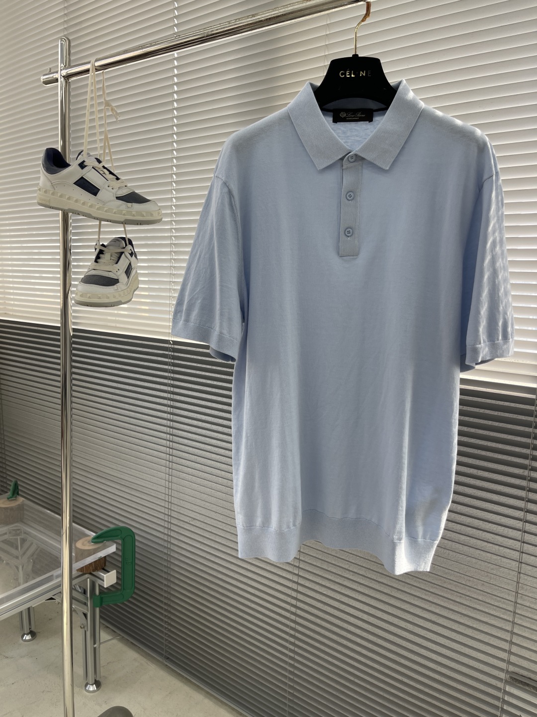 Loro Piana Men's Light Blue Cotton-Linen Blend Short Sleeve Polo Shirt 1 cmp i1744809600482 3908 0 5