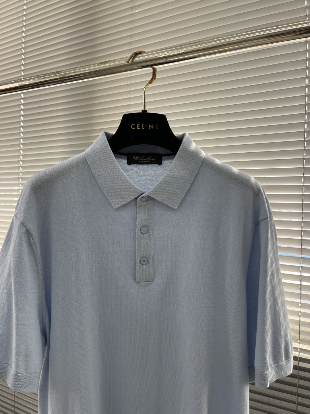 Loro Piana Men's Light Blue Cotton-Linen Blend Short Sleeve Polo Shirt 2 cmp i1744809600547 4152 0 6