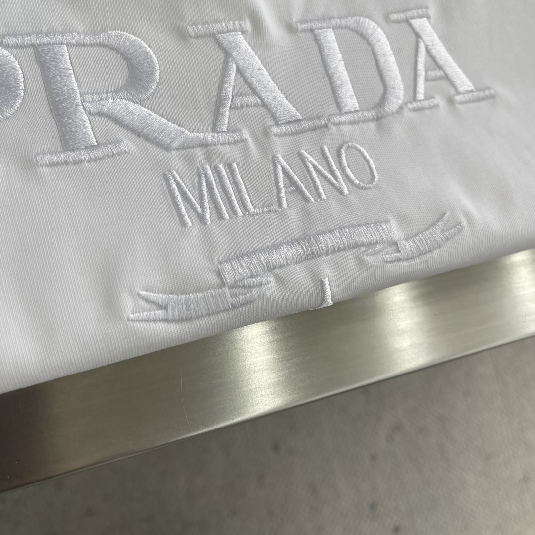 Prada Milano Embroidered Logo White T-Shirt, High-Density Cotton 5 cmp i1744886493008 9541 0 2