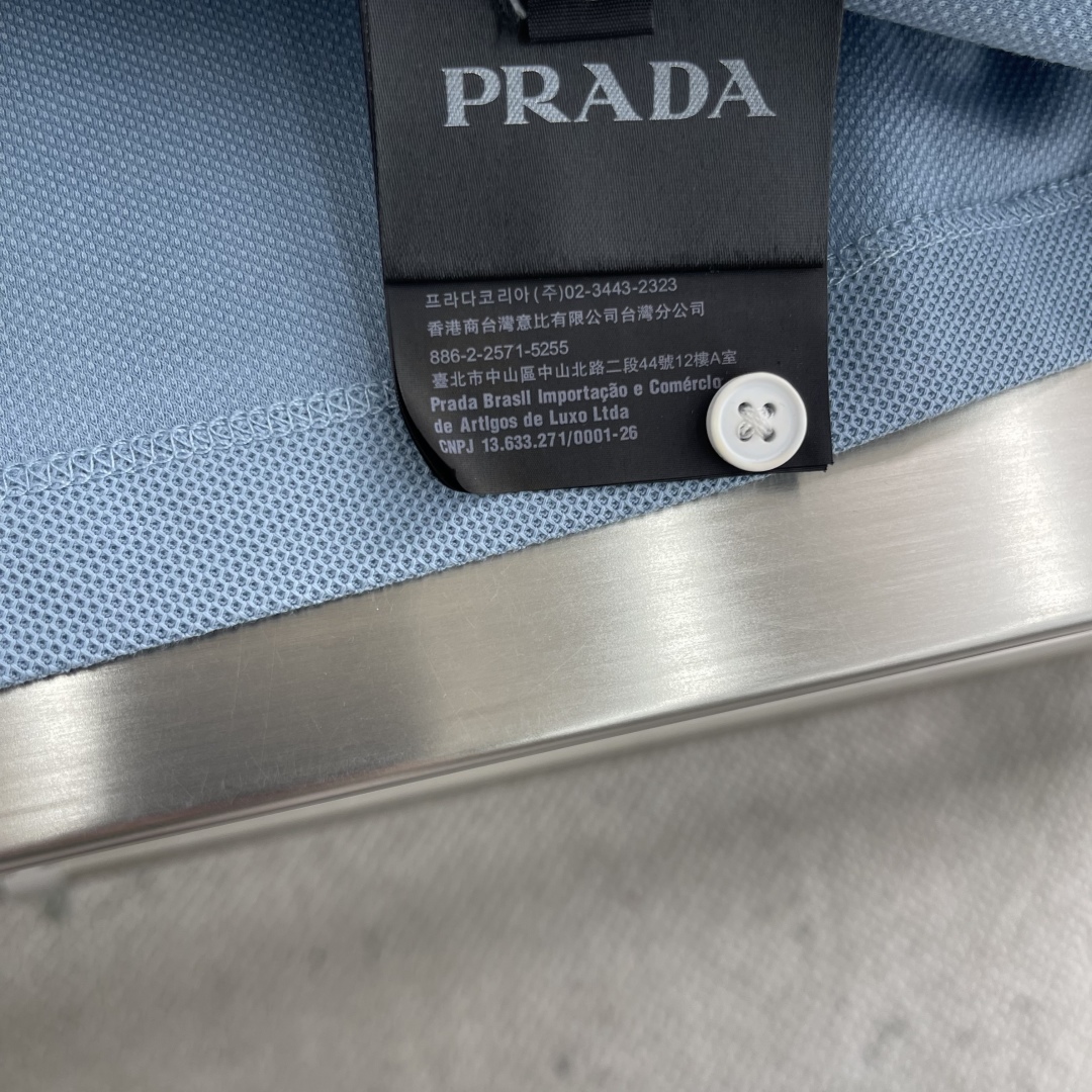 Prada Men's Light Blue Pique Polo Shirt with Logo Trim - Casual Style 7 cmp i1744886519483 7038 0 4