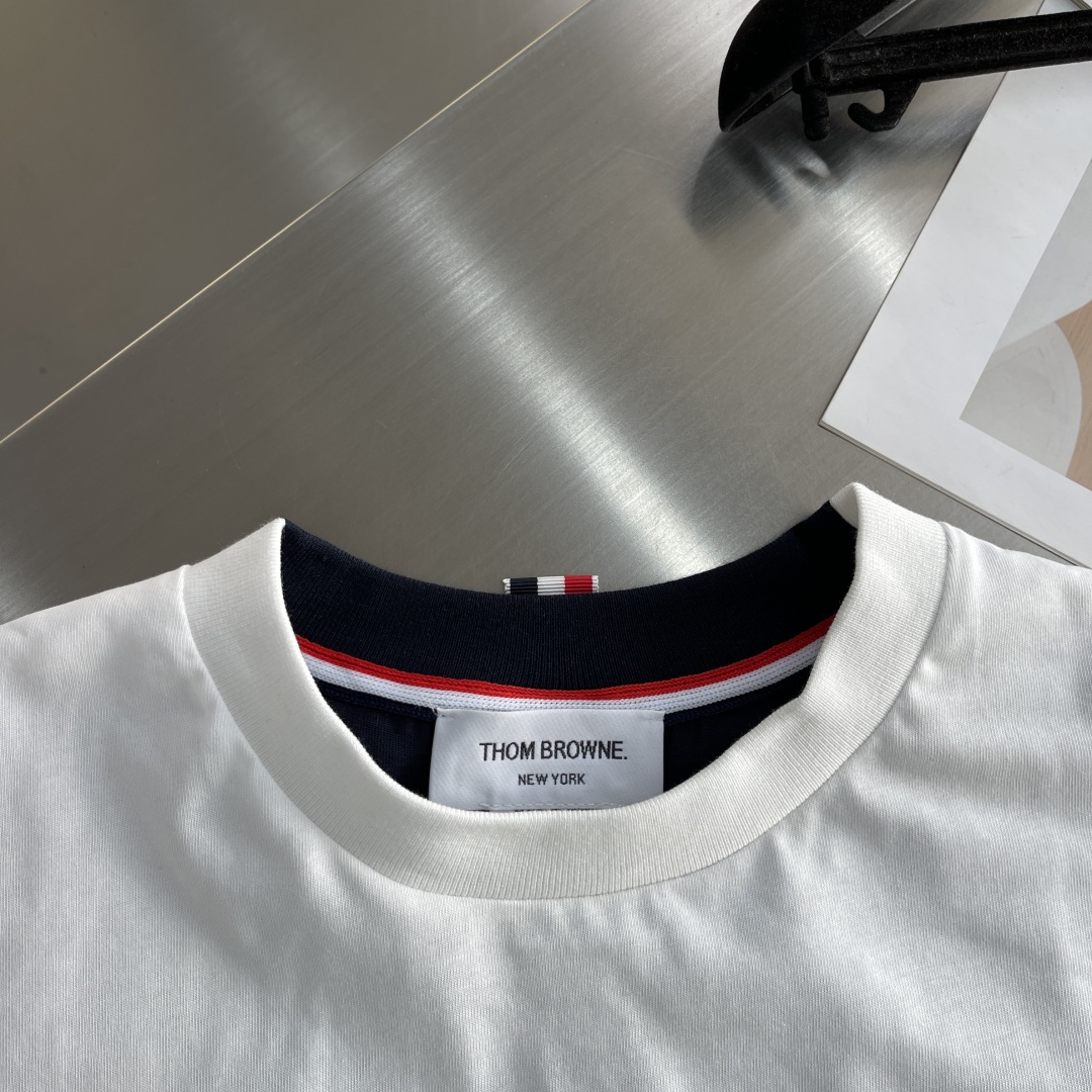 Thom Browne Cotton Jersey T-Shirt With Signature Four-Bar Stripe 3 cmp i1744887104396 4266 0 0