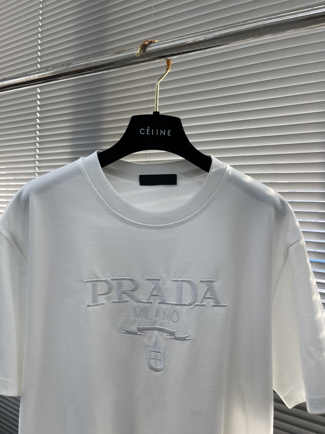 Prada Milano Embroidered Logo White T-Shirt, High-Density Cotton 2 cmp i1744887510969 3597 0 6