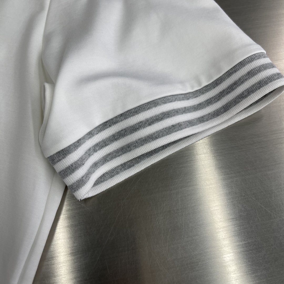 Celine Men's White Cotton Jersey T-Shirt with Striped Cuffs - Casual Comfort 6 cmp i1745077106269 9146 0 2