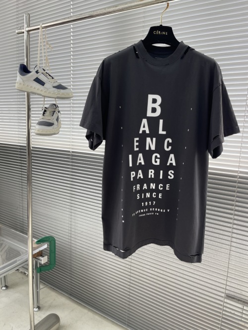 Balenciaga 25SS Vision Chart Print Distressed Tee - Premium Cotton 1 Balenciaga 25SS Vision Chart Print Distressed Tee - Premium Cotton