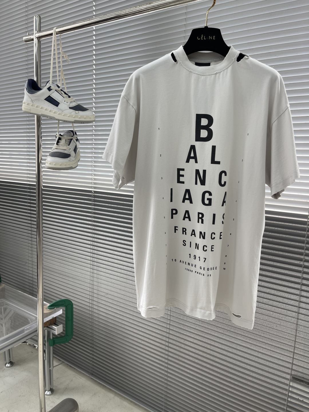 Balenciaga Men's White Vision Chart Oversized Distressed Cotton T-Shirt 1 cmp i1745143755396 3887 0 5