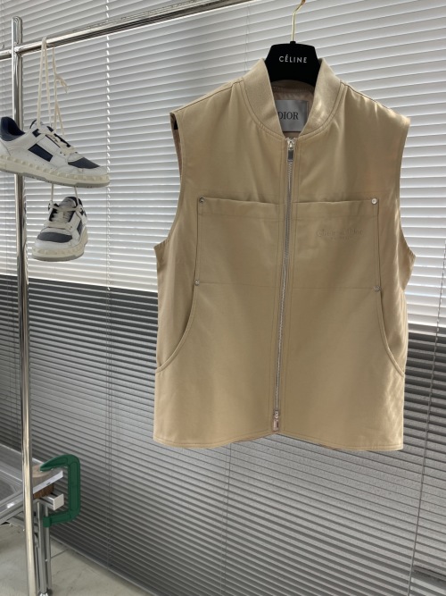 Dior 2025SS Sleeveless Vest With Metal Zipper and Pockets - High Density Fabric 1 Dior 2025SS Sleeveless Vest With Metal Zipper and Pockets - High Density Fabric