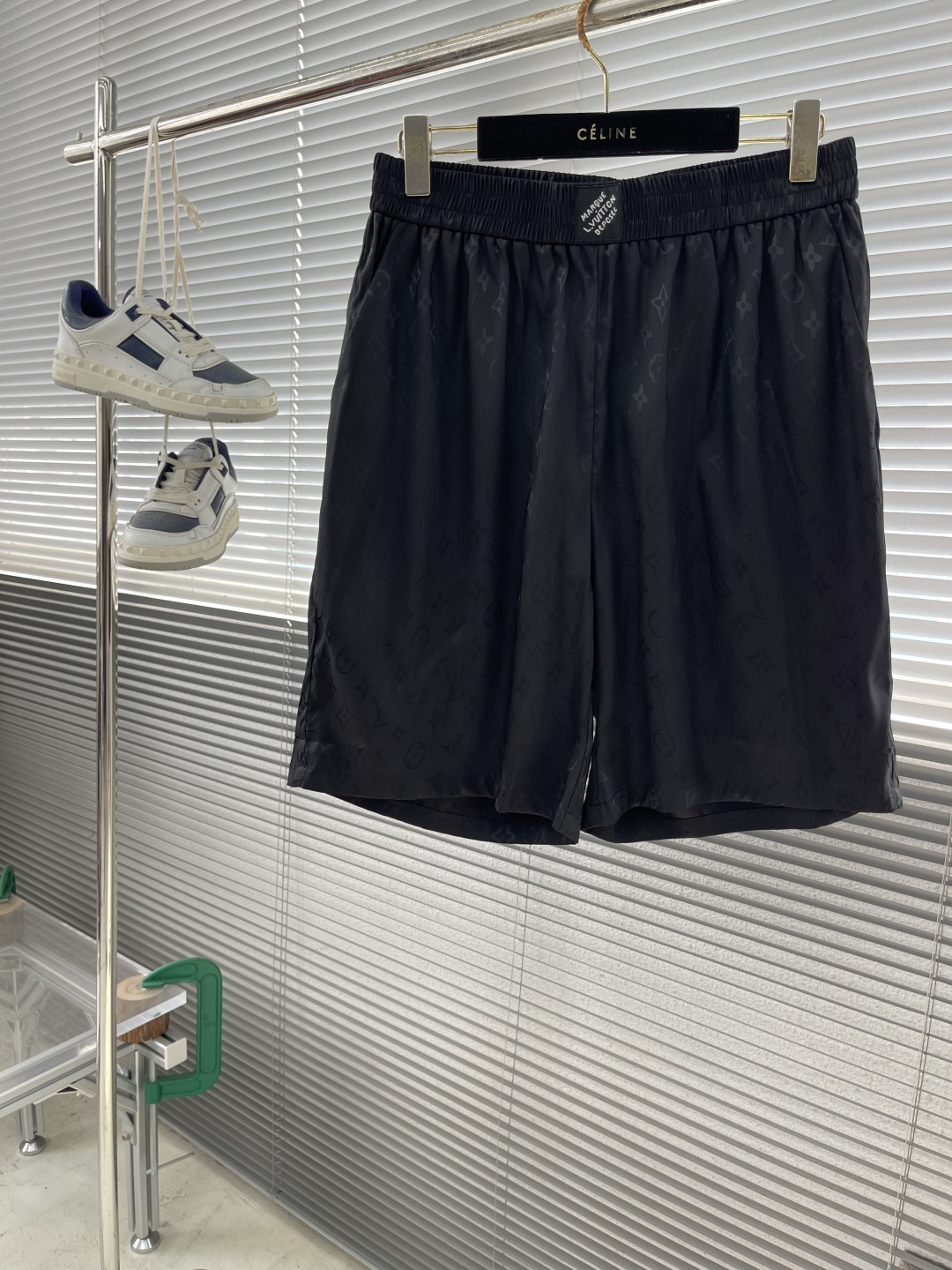 Louis Vuitton Men's Black Cotton Blend Casual Shorts - Summer Collection