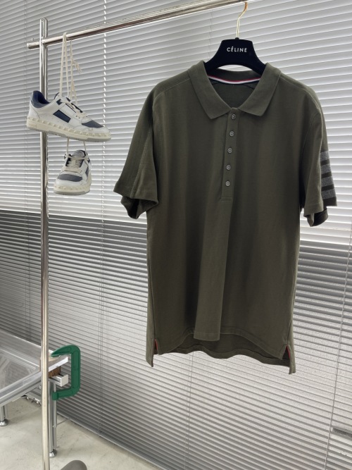 Men's Cotton Blend Short Sleeve Polo Shirt with Signature Four-Bar Detailing 1 Men's Cotton Blend Short Sleeve Polo Shirt with Signature Four-Bar Detailing