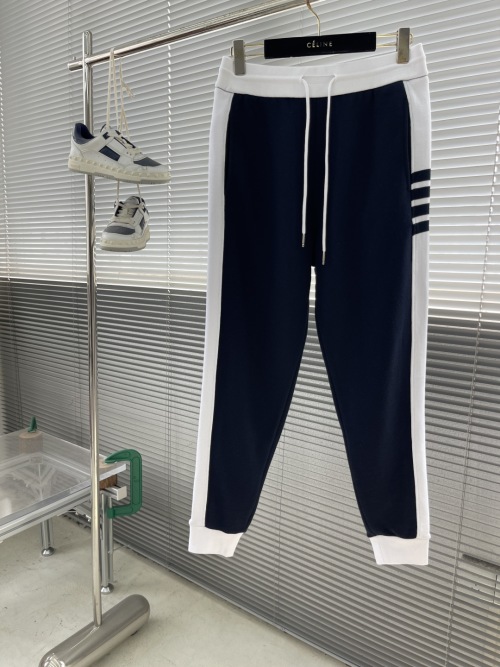 Thom Browne Navy & White Stripe Cotton Blend Joggers Sweatpants 1 Thom Browne Navy & White Stripe Cotton Blend Joggers Sweatpants