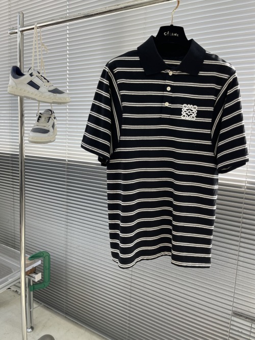 Loewe Striped Polo Shirt with Embroidered Logo - Classic & Comfortable 1 Loewe Striped Polo Shirt with Embroidered Logo - Classic & Comfortable