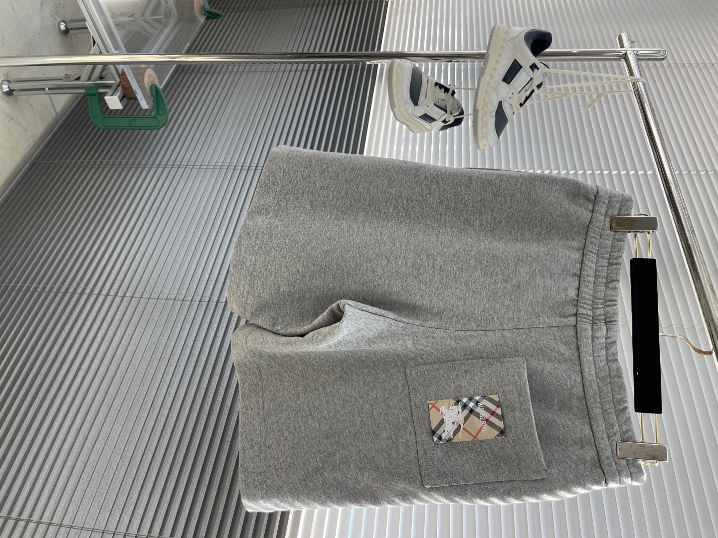 Celine Men's Gray Cotton Fleece Shorts Elastic Waistband with Drawstring 2 cmp i1745235216622 7380 0 8