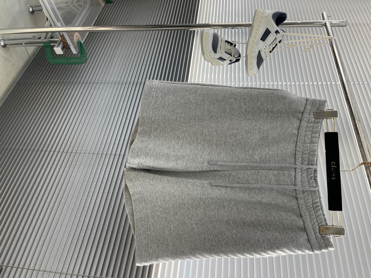 Celine Men's Gray Cotton Fleece Shorts Elastic Waistband with Drawstring 1 cmp i1745235216691 7146 0 6