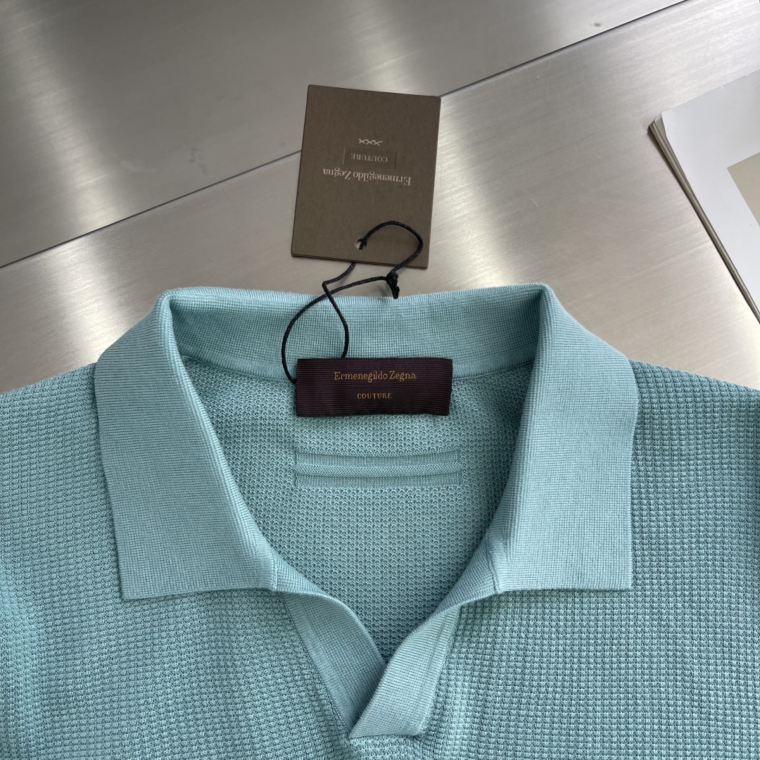 Men's Silk-Blend Waffle Knit Polo Shirt - Breathable, Stylish, and Comfortable 3 cmp i1745238080359 79 0 0