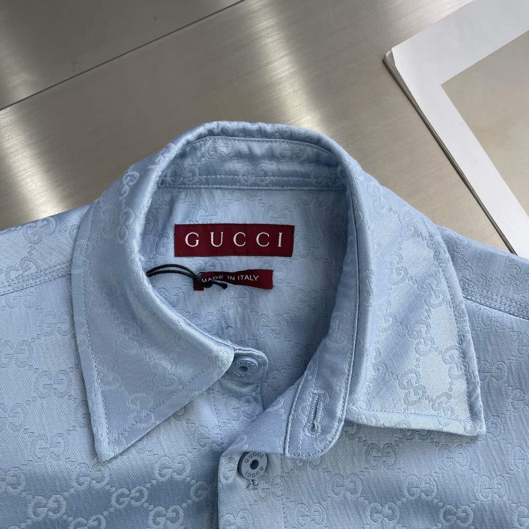 Gucci 25SS Boxy Fit Jacquard Shirt - Stylish, Comfortable, and Versatile 3 cmp i1745238670414 76 0 0
