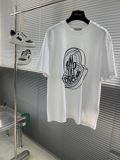 Moncler Men's White T-Shirt with 3D Flocked Logo - Spring/Summer 2025 1 Moncler Men's White T-Shirt with 3D Flocked Logo - Spring/Summer 2025
