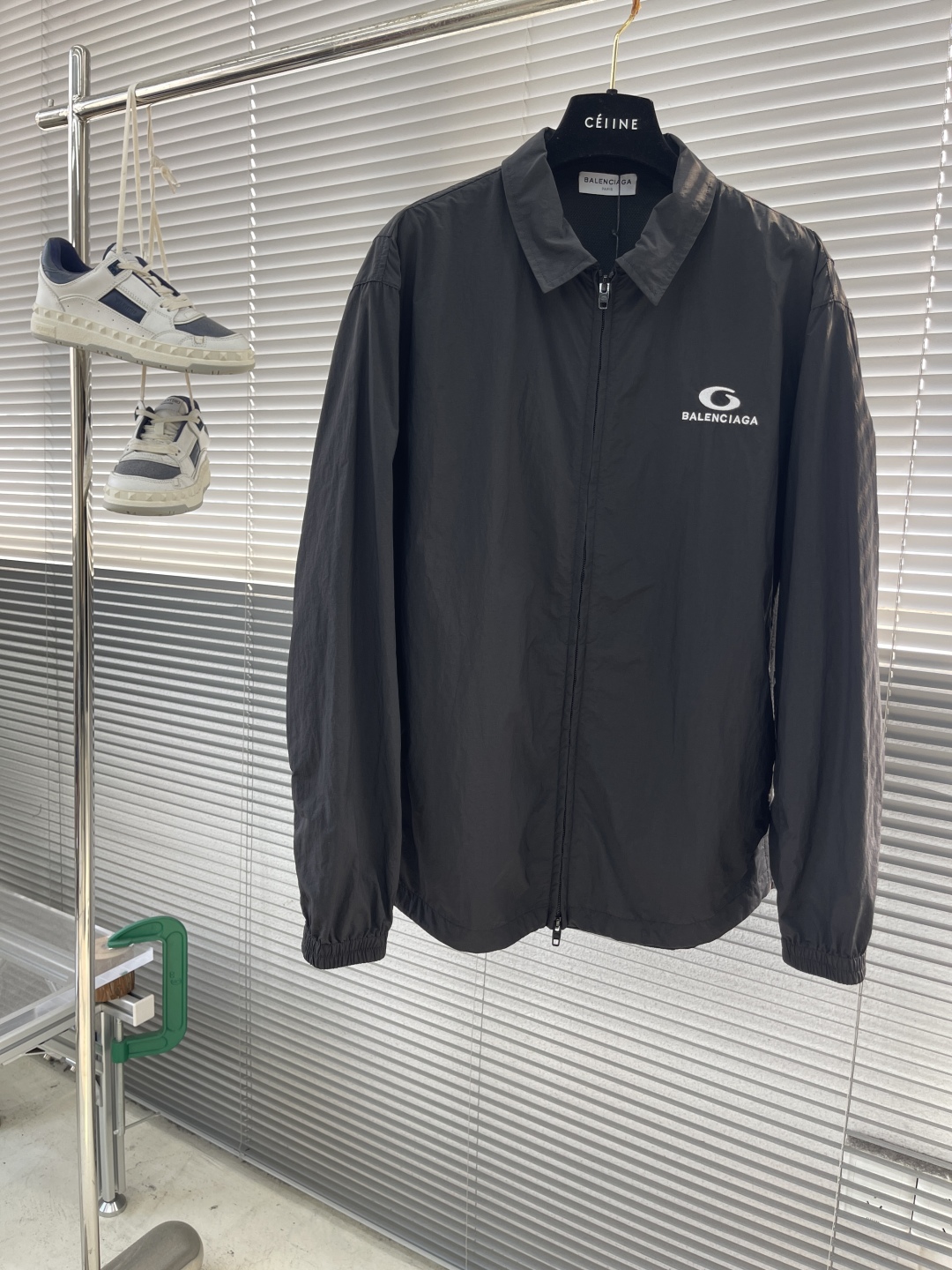 Balenciaga Men's Black Windbreaker Jacket with Embroidered Logo 1 cmp i1745327462644 6254 0 5