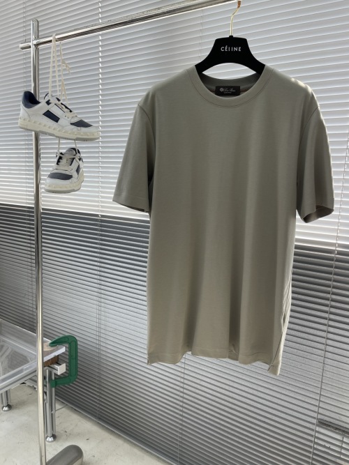 Loro Piana Men's Short Sleeve T-Shirt - High-Quality Cotton, Embroidered Logo 1 Loro Piana Men's Short Sleeve T-Shirt - High-Quality Cotton, Embroidered Logo
