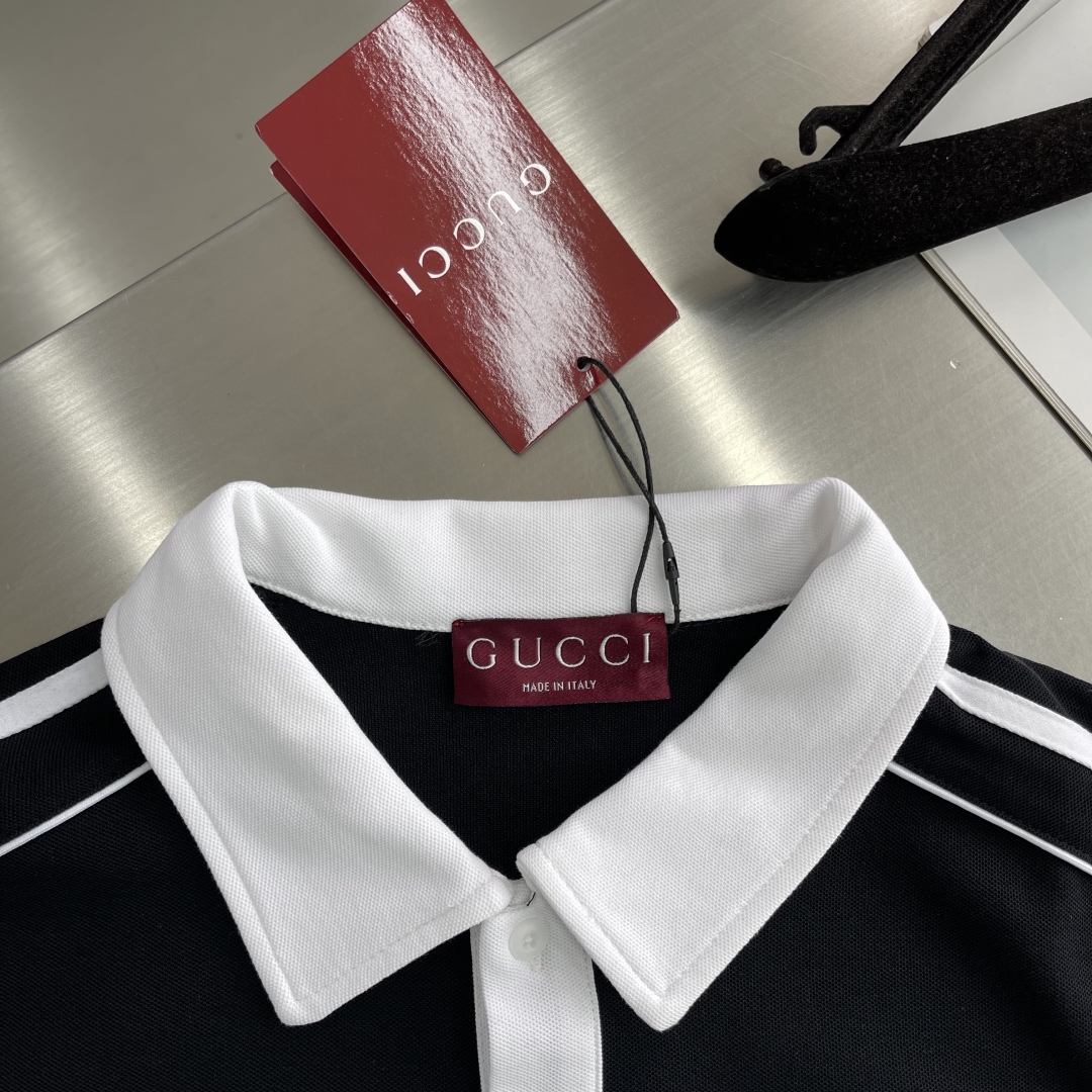 Gucci Men's Polo Shirt 1921 Logo, Short Sleeve, White Trim Casual Top 3 cmp i1745328764565 6039 0 0