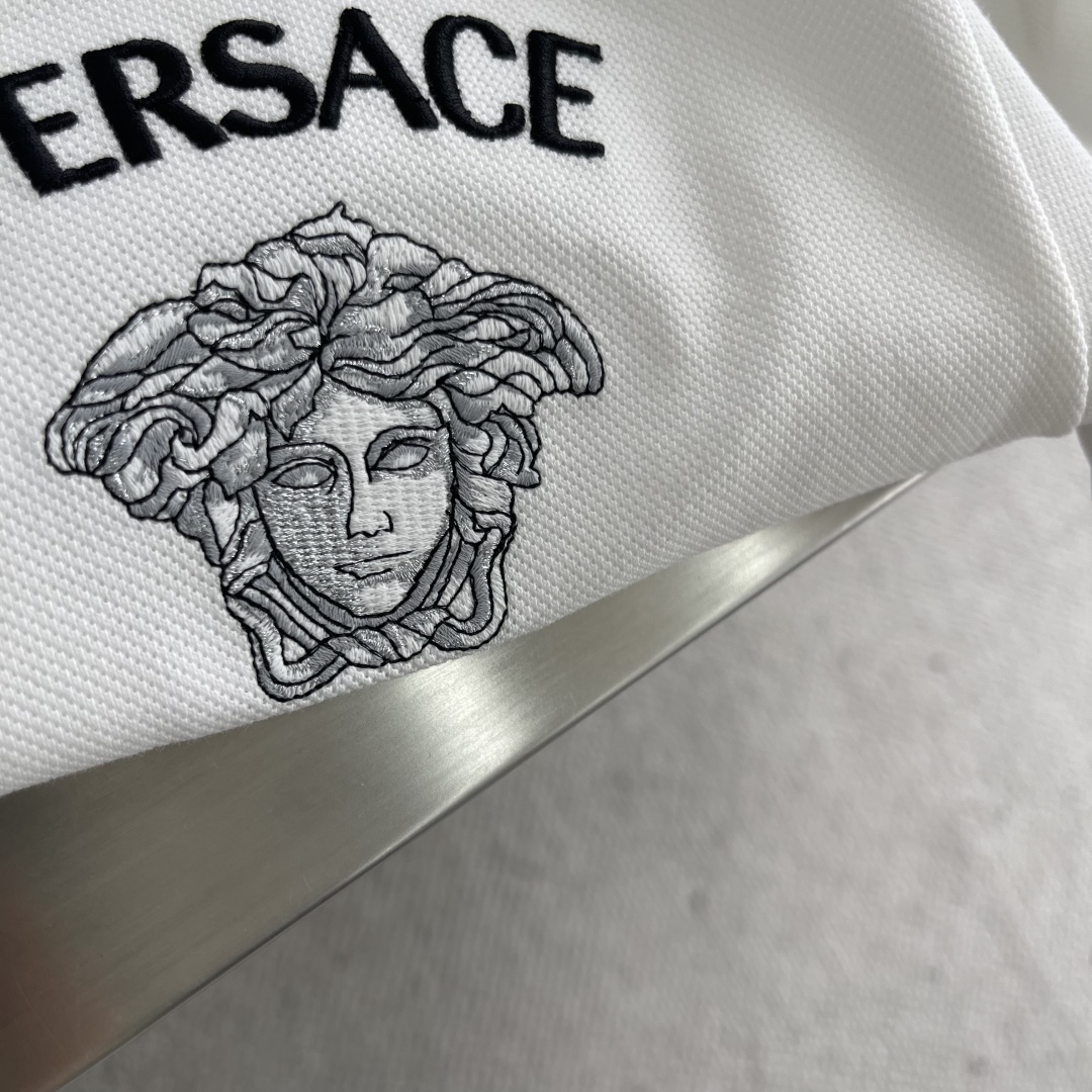 Versace Men's White Medusa Polo Shirt - Short Sleeve, Button Closure 5 cmp i1745329752069 3954 0 2