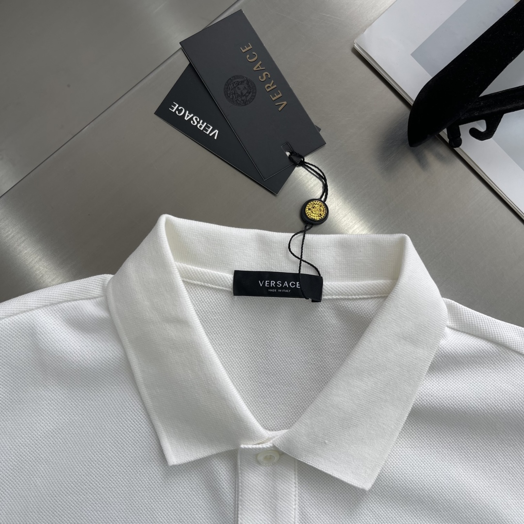 Versace Men's White Medusa Polo Shirt - Short Sleeve, Button Closure 3 cmp i1745329752071 5769 0 0