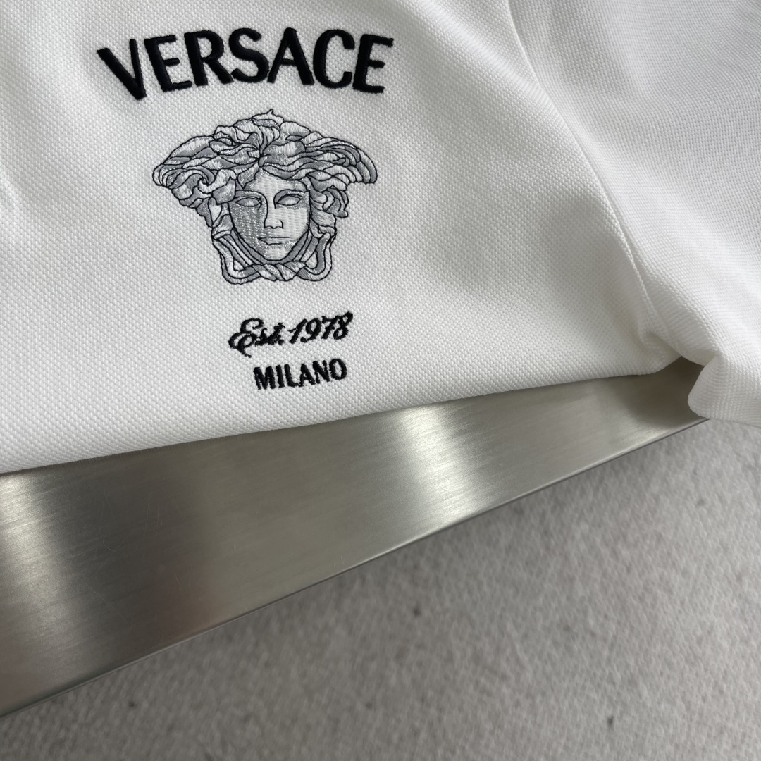 Versace Men's White Medusa Polo Shirt - Short Sleeve, Button Closure 4 cmp i1745329752076 587 0 1