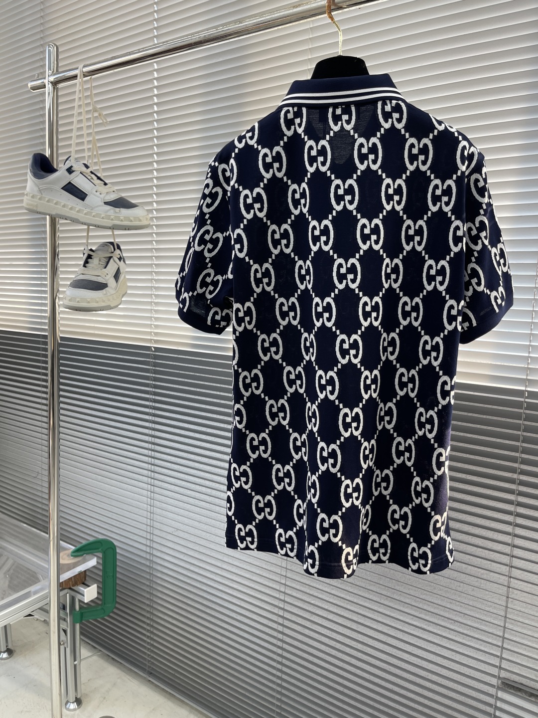 Gucci Men's Navy Blue Polo Shirt with White Interlocking G Pattern 8 cmp i1745329847739 2491 0 7