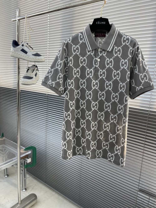 Gucci Men's GG Embroidered Polo Shirt - Short Sleeve, Casual Business Style 1 Gucci Men's GG Embroidered Polo Shirt - Short Sleeve, Casual Business Style
