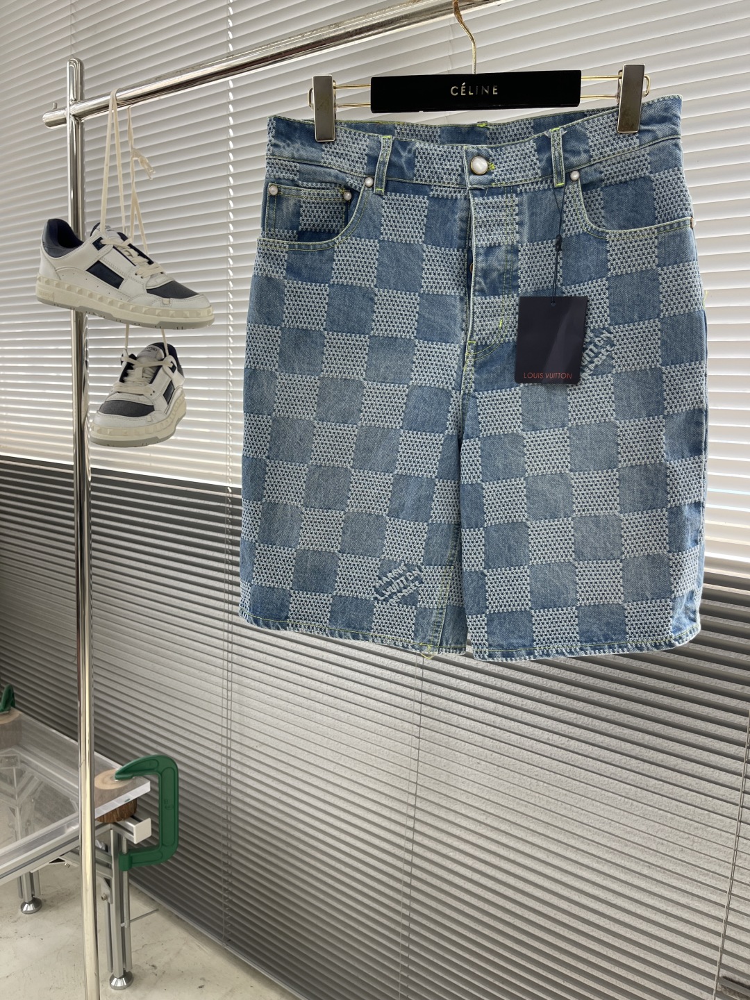 Louis Vuitton 25SS Blue Damier Jacquard Cotton Poplin Shorts 1 cmp i1745346039225 677 0 6