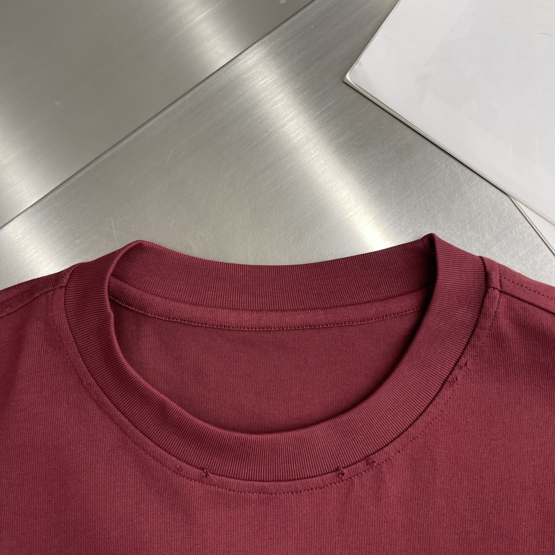 Prada 2025 Burgundy Cotton Tee with Distressed Detailing - Spring Collection 3 cmp i1745410539722 5327 0 1