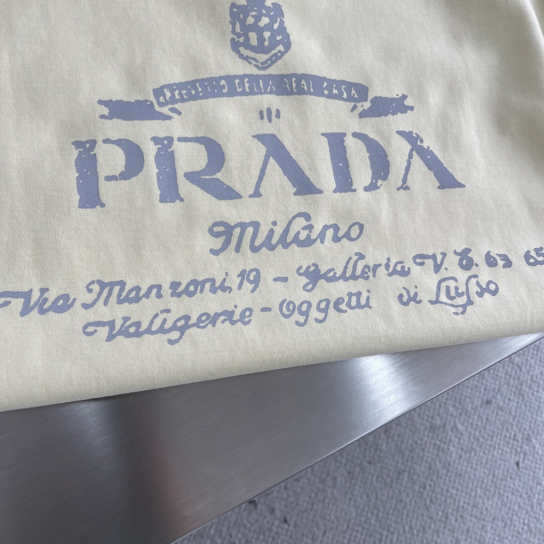 Prada 2025 Spring/Summer Crewneck T-Shirt - Vintage Washed Cotton Tee 7 cmp i1745411192591 6910 0 3