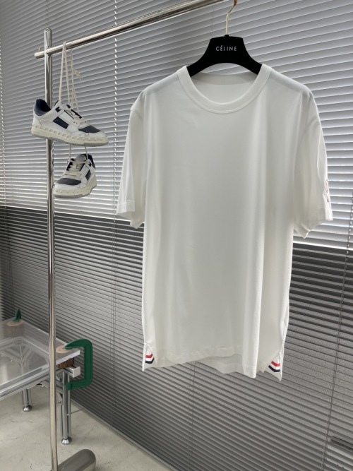 Celine White Round Neck T-Shirt, Embroidered Logo Tee, Spring/Summer Collection 1 Celine White Round Neck T-Shirt, Embroidered Logo Tee, Spring/Summer Collection