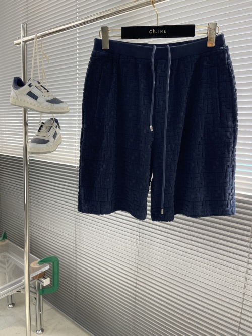 Fendi FF Embossed Texture Shorts - Custom Double Weave Velvet Fabric 1 Fendi FF Embossed Texture Shorts - Custom Double Weave Velvet Fabric
