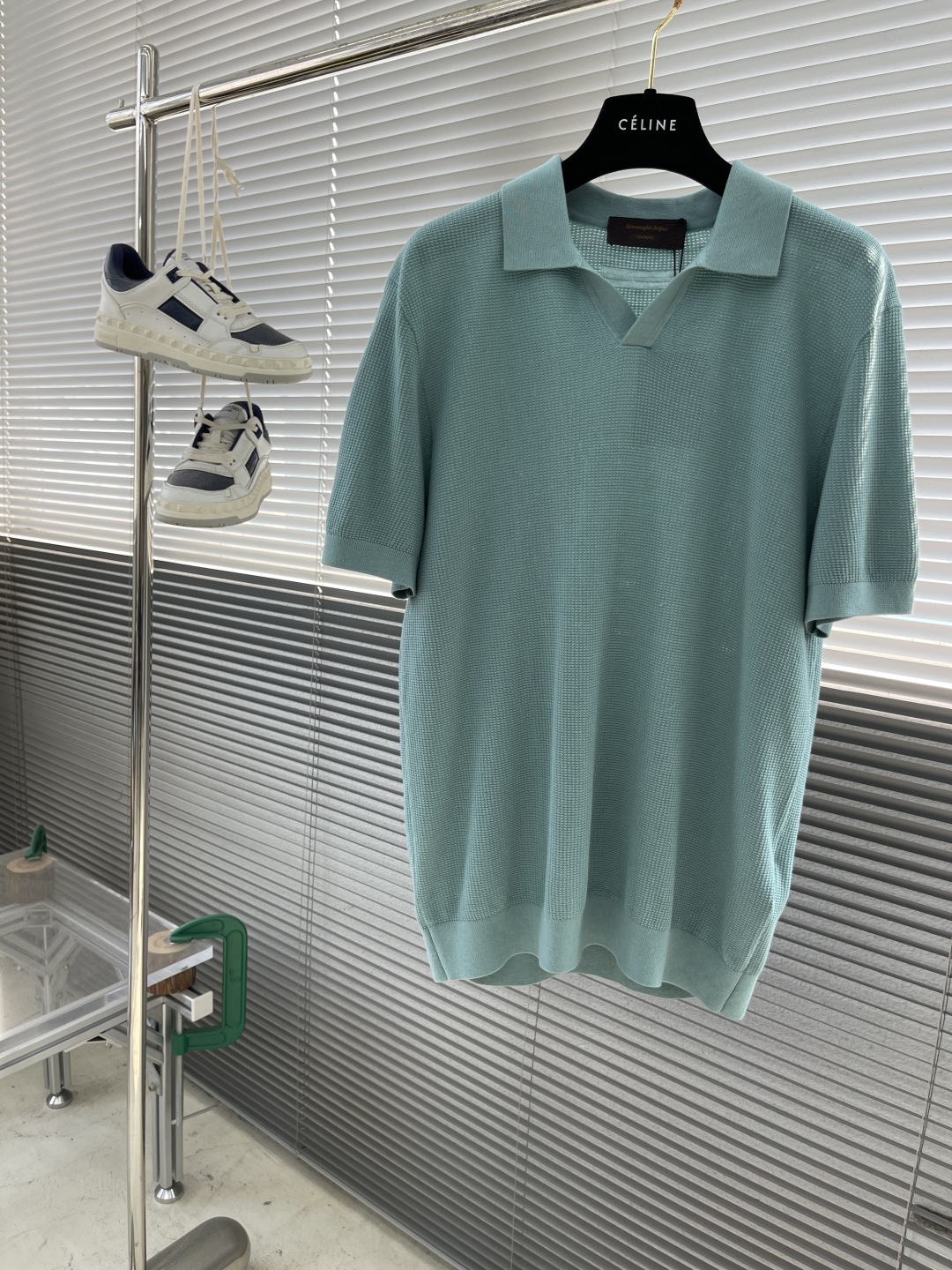 Men's Silk-Blend Waffle Knit Polo Shirt - Breathable, Stylish, and Comfortable 1 cmp i1746436646881 4695 0 5
