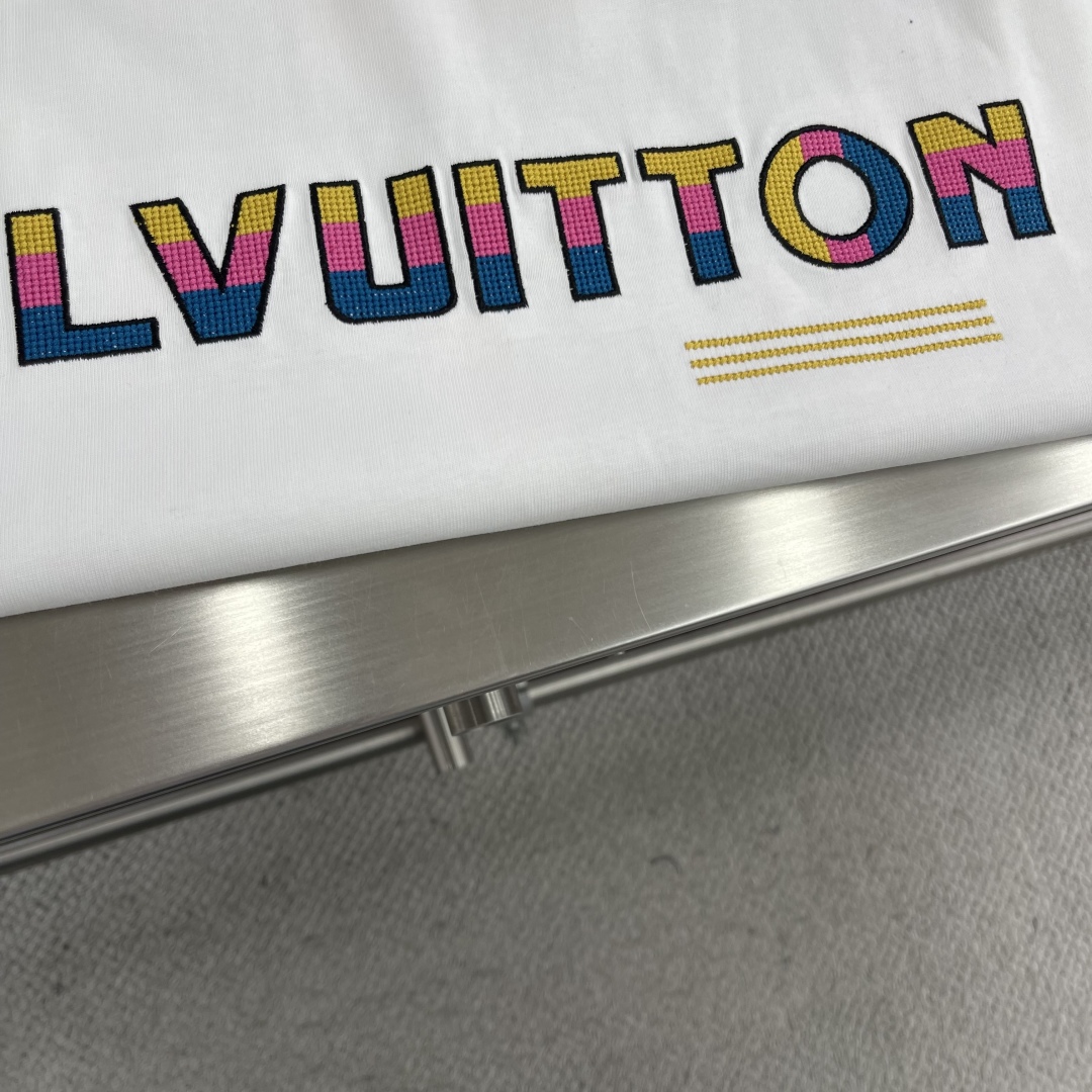Louis Vuitton Rainbow Embroidered Logo T-Shirt, Trendy Unisex Style 4 cmp i1746441474150 5121 0 1